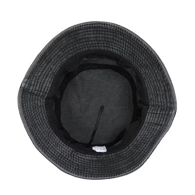 Unisex Charcoal Black Solid pure cotton Bucket Hat