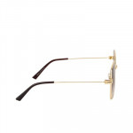 Unisex Brown Lens & Gold-Toned Square Sunglasses TSQUARE_C3